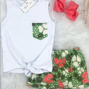 2T Floral Boutique Shorts Set NWT